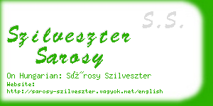 szilveszter sarosy business card